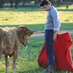 El Fini a campo abierto con una vaca de Píriz. (FOTO: F.J.Campos)